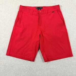 TravisMathew Golf Shorts Mens 32 Red  Stretch Performance Flat Front